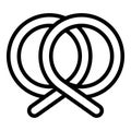 German pretzel icon outline vector. Bavaria bretzel