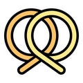 German pretzel icon vector flat