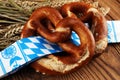 German pretzels with salt close-up on the table