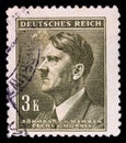 GERMAN REICH. Circa 1939 - c.1944: A postage stamp with portraying of Adolf Hitler Royalty Free Stock Photo