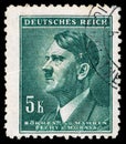 GERMAN REICH. Circa 1939 - c.1944: A postage stamp with portraying of Adolf Hitler Royalty Free Stock Photo