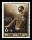 GERMAN REICH. Circa 1939 - c.1944: A postage stamp with portraying of Adolf Hitler Royalty Free Stock Photo