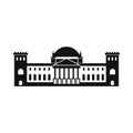 German Reichstag building icon, flat style