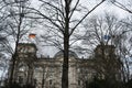 German Reichstag building behind trees and branches Royalty Free Stock Photo