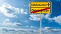 German Road Sign - co2 Reduction And Driving Bans - Environmental Protection Concept Royalty Free Stock Photo