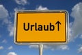 German road sign Holiday