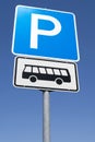 Parking facilities for busses only Royalty Free Stock Photo
