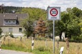 German road sign zone 30 km / h in a rural area