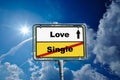 German roadsign love and single