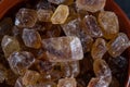 German rock sugar Brauner Kandis close up Royalty Free Stock Photo