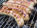 German Rostbratwurst on the grill