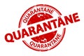 German Rubber Stamp Quarantine - Red Vector Illustration - Isolated On White Background Royalty Free Stock Photo