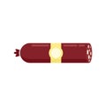 German sausage icon flat isolated vector