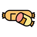 German sausage icon vector flat