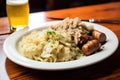 german sausage and sauerkraut plate