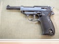 1938 German semi-automatic pistol Walther P38 Royalty Free Stock Photo