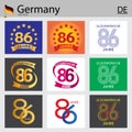 German set of number 86 templates