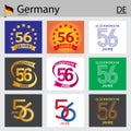 German set of number 56 templates