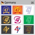 German set of number 47 templates