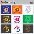 German set of number 43 templates