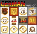 German set of number 70 templates