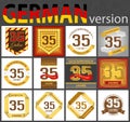 German set of number 35 templates