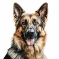 Realistic German Shepherd Dog Portrait On Transparent Background Royalty Free Stock Photo