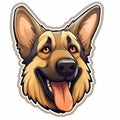 Lively German Shepherd Dog Cartoon Illustration Design