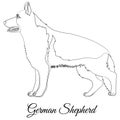 German shepherd cartoon dog outline Royalty Free Stock Photo