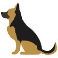 German Shepherd color silhouette sitting Royalty Free Stock Photo