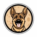 German Shepherd Coloring Page For Kids In Brown Ale Style