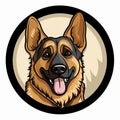 German Shepherd Coloring Page For Kids In Brown Ale Style