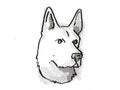 German Shepherd Dog Breed Cartoon Retro Drawing
