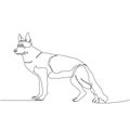 German Shepherd Dog, dog breed, shepherd dog, service dog one line art. Continuous line drawing of friend, dog, doggy Royalty Free Stock Photo