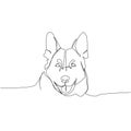 German Shepherd Dog, dog breed, shepherd dog, service dog one line art. Continuous line drawing of friend, dog, doggy Royalty Free Stock Photo