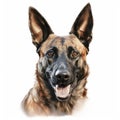 Realistic Charcoal Drawing Of German Shepherd On White Background Royalty Free Stock Photo
