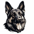 German Shepherd Dog Silhouette Vector Illustration For Laser Cut