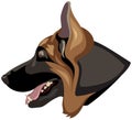 German Shepherd dog head profile color vector Royalty Free Stock Photo