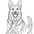 German Shepherd Dog Line Art Illustration, perfect for coloring books, greeting cards, and other creative projects