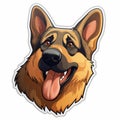 German Shepherd Dog Sticker Vector - Caricature Faces - 2d Game Art