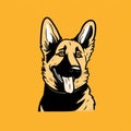 German Shepherd Dog Vector Illustration In Graphic Design Style Royalty Free Stock Photo