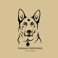 German Shepherd dog - vector illustration Royalty Free Stock Photo