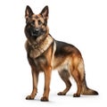German Shepherd Isolated On White Created With Generative AI. Big Dog With Brown Fur.