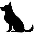 German Shepherd Sitting Silhouette Royalty Free Stock Photo