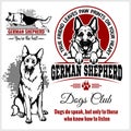 German Shepherd - vector set for t-shirt, logo and template badges