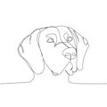German Shorthaired Pointer, hunting dog, pointing dog, bird dog one line art. Continuous line drawing of friend, dog Royalty Free Stock Photo