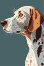German shorthaired pointer portrait. Vector illustration on a dark background Royalty Free Stock Photo