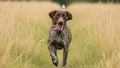 German shorthaired pointer running through field Royalty Free Stock Photo