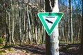 German sign indicating a significant natural location. Text Naturdenkmal, in english natural monument