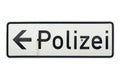 German sign isolated over white. Polizei Police Royalty Free Stock Photo